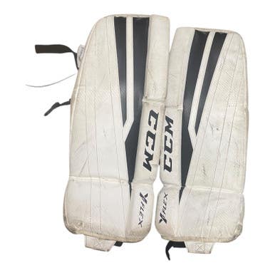 Used CCM T FLEX Goalie Leg Pads Junior White 22" 11375-S000371457