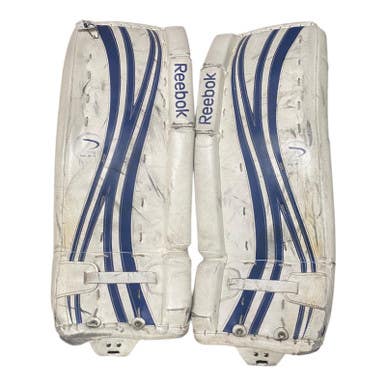 Used Reebok 14K Goalie Leg Pads Youth White 26" 11375-S000371458