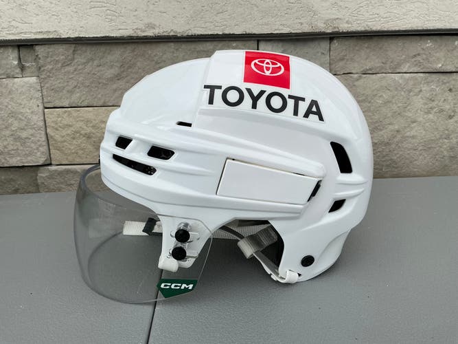 CCM SUPER TACKS X Pro Stock Hockey Helmet Visor Combo White Medium 5555