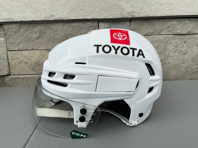 CCM Tacks 910 Pro Stock Hockey Helmet Visor Combo Medium White 5522