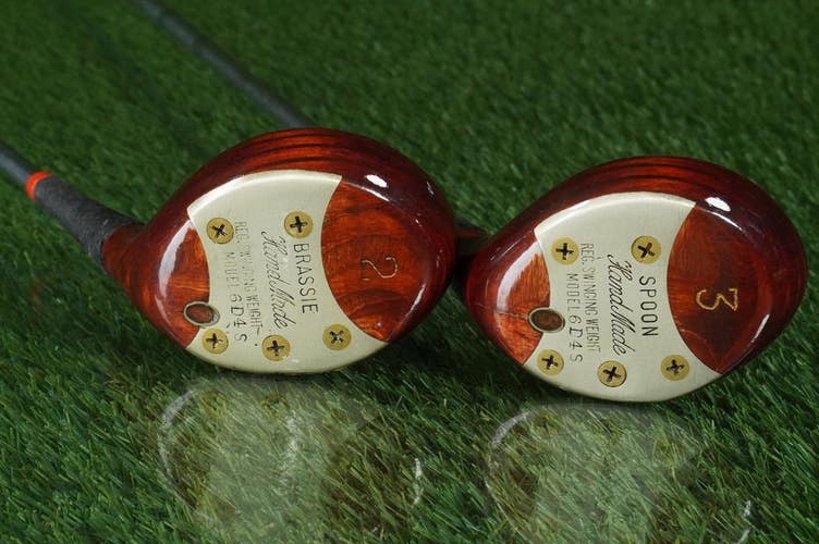 FIRST FLIGHT HANDMADE 6D4S WOODS 2W+3W STIFF FLEX STEEL RH ~ VINTAGE!!