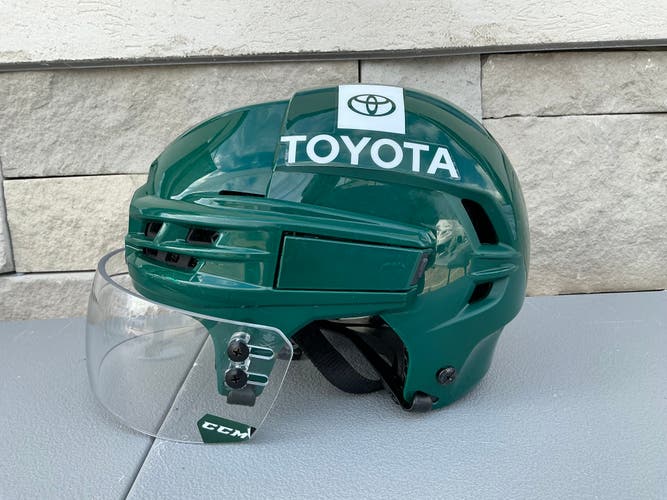 CCM Tacks X Pro Stock Hockey Helmet Visor Combo Green Small WILD 5144