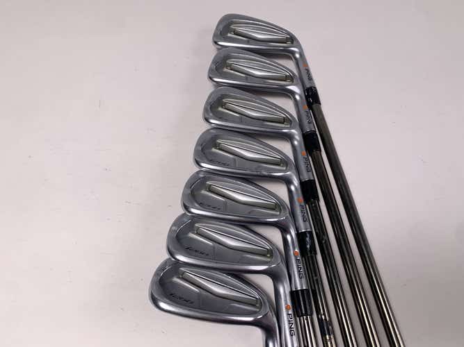 Ping i200 Iron Set 5-PW+GW Orange Dot 2* Flat Mamiya Recoil 65 Regular RH +1''