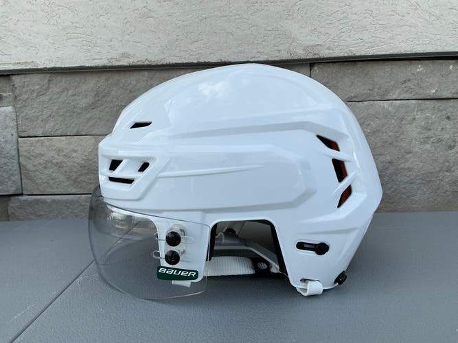 CCM TACKS 710 Pro Stock Hockey Helmet Visor Combo Large White 5244