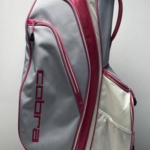 Cobra Lightweight Womens Cart Bag Pink/White 14-Way Divide Single Strap Golf Bag