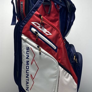 Sun Mountain C130 USA Cart Bag Red 14-Way Divide Single Strap Golf Bag