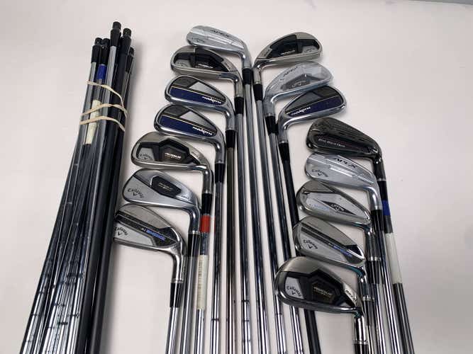 Callaway Fitting Iron Whole Sale Golf Club Lot of 15 - 7 irons + 15 extra shafts