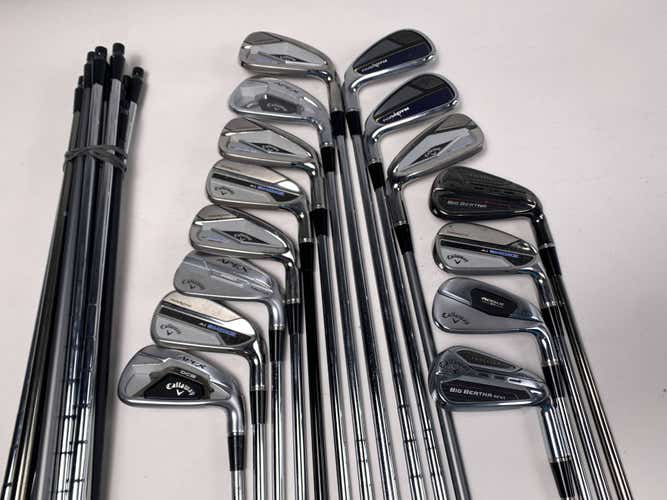 Callaway Fitting Iron Whole Sale Golf Club Lot of 15 - 7 irons + 15 extra shafts
