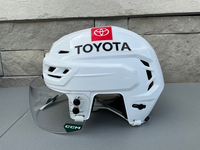 CCM TACKS 710 Pro Stock Hockey Helmet Visor Combo Small Minnesota Wild 5622