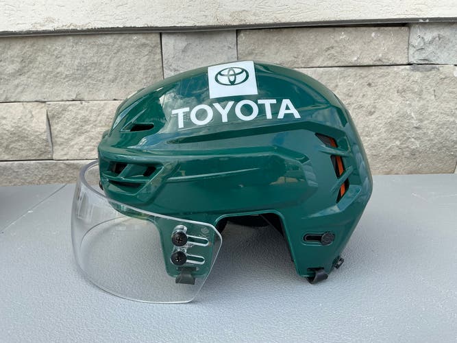 CCM Tacks 710 Pro Stock Hockey Helmet Visor Combo Green Small WILD 5211