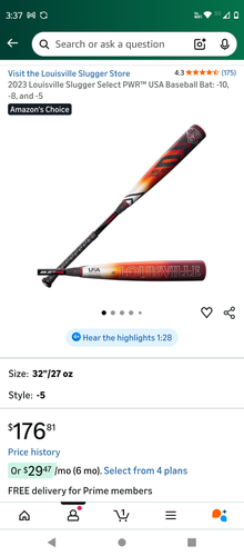 2023 Select PWR USA (-5) 32/27 - Big Pop, Hybrid Power Hitter Bat!