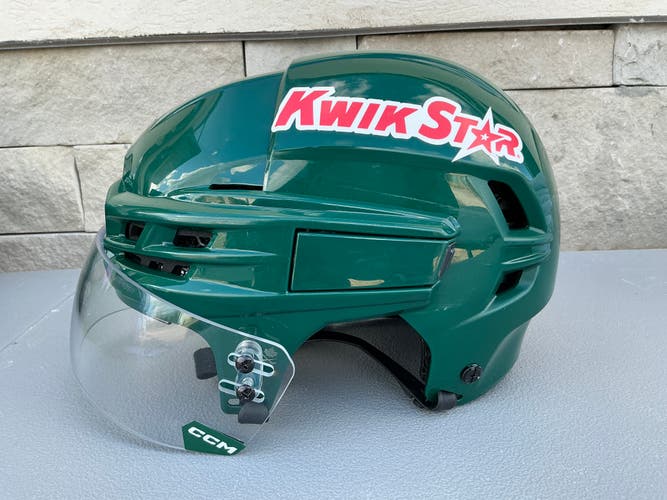 CCM SUPER TACKS X Pro Stock Hockey Helmet Visor Combo Green Medium 6633