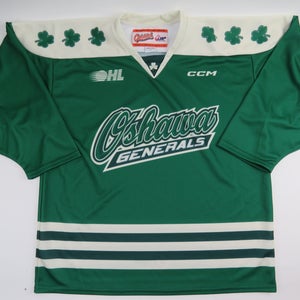 Oshawa Generals ST PATS OHL CHL Patricks Day Hockey Jersey CANADA Catstitch Sz L