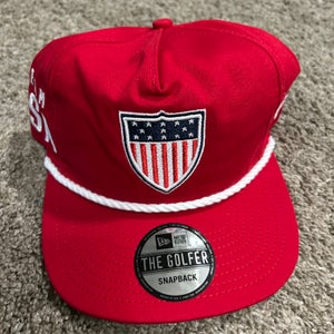 Team USA Golf Hat New Era 28 Olympics "The Golfer" Chorded Snapback Cap Red NWT