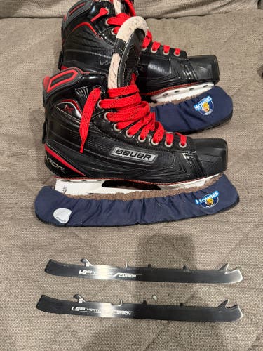2017 Bauer Vapor 1X Pro Hockey Goalie Skates Regular Width 9 (Used) plus extra set of LS 5G Vertexx