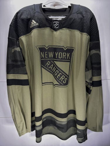 New York Rangers Olive Green Military Appreciation MiC Team Issued Adidas PrimeGreen Jersey Size 60