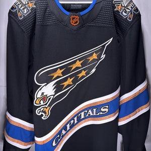 Washington Capitals Alternate Screaming Eagle MiC Team Issued Adidas PrimeGreen Jersey Size 60