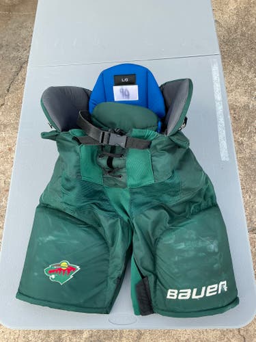 Bauer Supreme Pro Stock Hockey Pants Large Minnesota Wild Hunter Green 7652