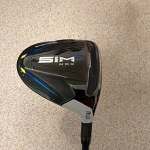 Men's 2024 TaylorMade SIM2 MAX Right Handed Fairway Wood Stiff Flex 3 Wood (Used)