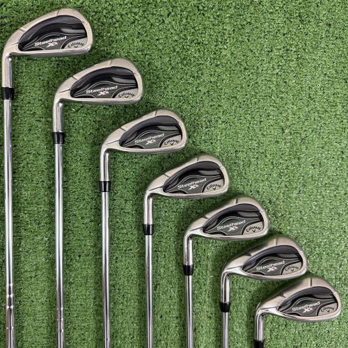 Callaway Steelhead XR Iron Set 6-PW AW SW XP 95 S300 Stiff Left Handed +1 Long