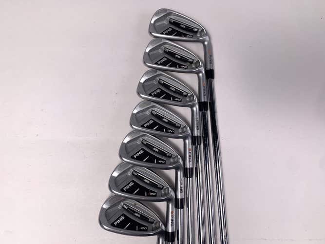 Ping i20 Iron Set 4-PW Orange Dot 2* Flat DG Tour Issue S400 Stiff RH