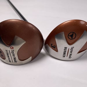 TaylorMade Ti Bubble Driver & 3 Fairway Wood Set 9.5* 15* Bubble 2 Mens RH