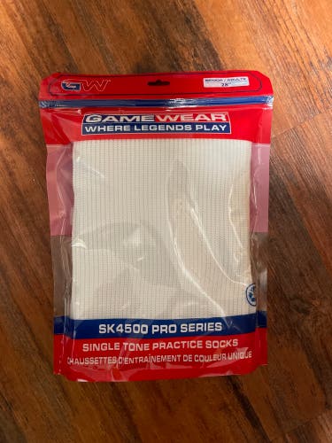 Senior 28” White Gamewear SK4500 Pro Series Knit Socks (New)