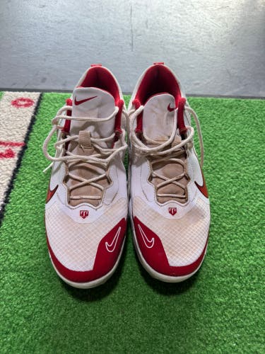 Red Men's Size M 10.0 (W 11.0) Adult Nike Force Trout 9 Pro MCS Low Top Molded Cleats (Used)