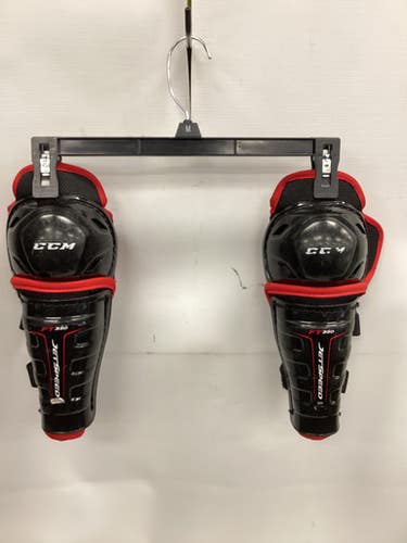 Used CCM JETSPEED FT350 Youth Shin Guards Black 8" 11851-S000041449