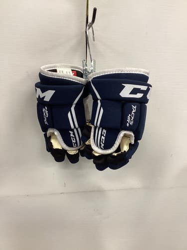 Used CCM TACKS 4R2 Youth Gloves Navy Blue 9" 11851-S000041452