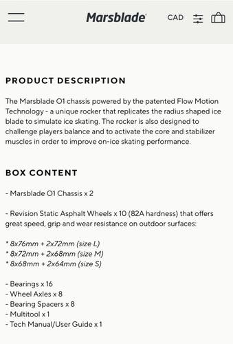 Marsblade O1 Inline Skate kit (New)