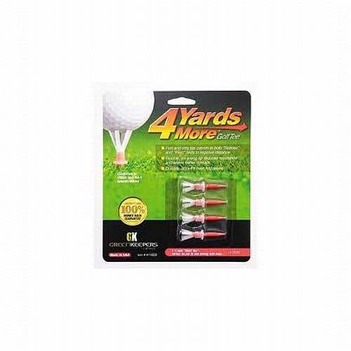 4 More Yards Golf Tees (4pk, 1 3/4" RED) GreenKeepers NEW