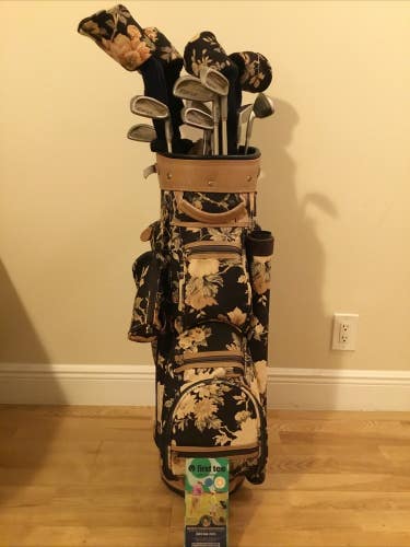 Lady Cobra II Oversize Full Set (D,3W,5W,7W, 4-PW-SW) Graphite & Flower Cart Bag