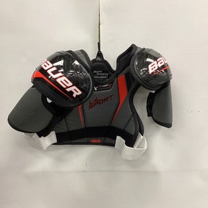 Used Bauer LIL SPORT Junior Shin Guards Black 10" 11851-S000041374