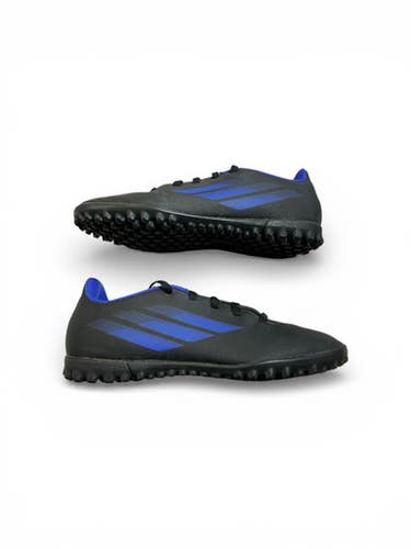 Used Adidas Soccer Indoor Shoes Black And Royal Blue Junior 03.5 11873-S000225594