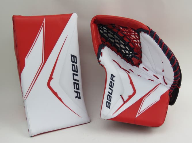 Bauer Vapor FlyLite Oshawa Generals OHL CHL Pro Stock Hockey Goalie Glove Blocker Set