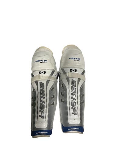 Used Bauer NEXUS 6000 Senior Shin Guards White 15" 11847-S000031823