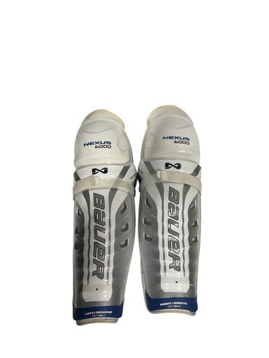 Used Bauer NEXUS 6000 Senior Shin Guards White 15" 11847-S000031823