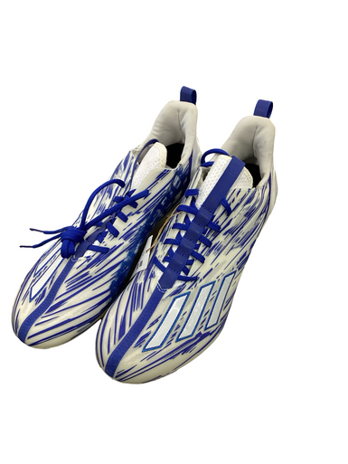 Used Adidas Adult FB Cleats Silver/White/Royal Senior 12.5 11613-S000173352