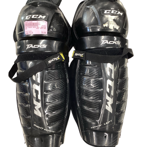 Used CCM TACKS 9550 Junior Shin Guards Black 13" 11613-S000173405