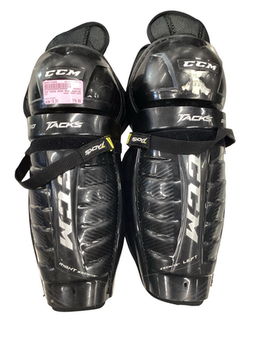 Used CCM TACKS 9550 Junior Shin Guards Black 13" 11613-S000173405