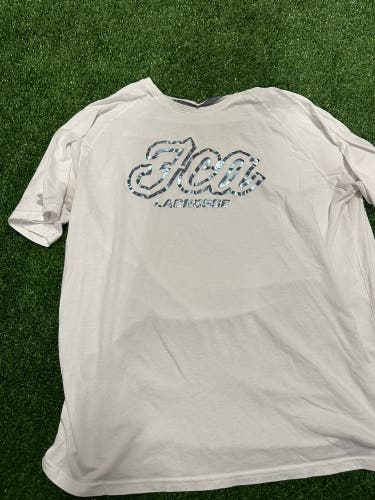 FCA Lacrosse silver foil White Large Men's Under Armour Shirt (Used)