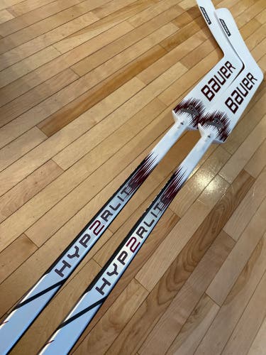 2 pack New Bauer Hyperlite2 Goalie Stick 25" Pro Stock Mandolese