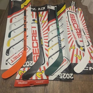 Set of Four Youth CCM 2025 Secret Minis Right Handed Hockey Sticks (New)