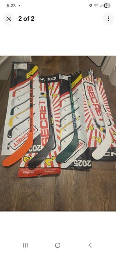 Set of Four Youth CCM 2025 Secret Minis Right Handed Hockey Sticks (New)