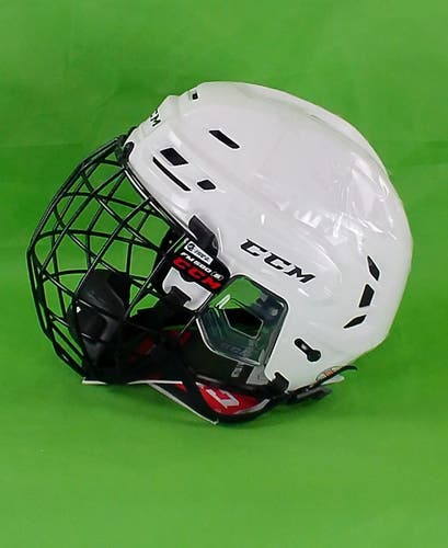 Small Senior Tacks 210 Combo CCM Helmet (New) White