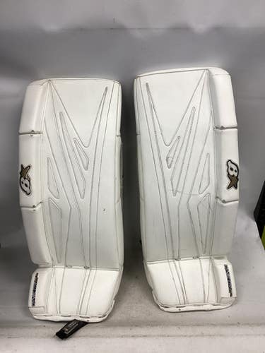 Used Brians GENETIK 8.0 Goalie Leg Pads Junior White 27" 11851-S000041571