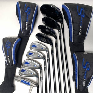 Adams Speedline Blue Club Set Driver 3W 7W 6H 7-PW Putter Seniors RH HC- Dent