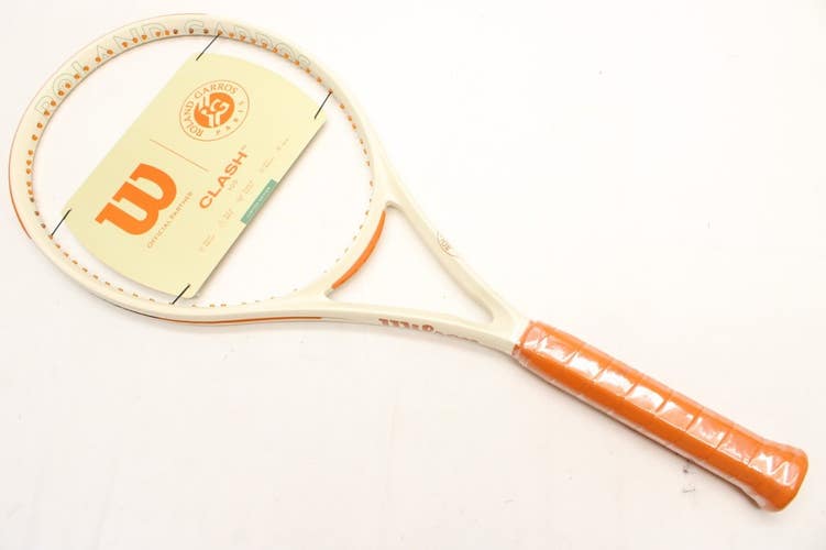 NEW 2025 WILSON CLASH 100 VER 3 "ROLAND GARROS" TENNIS RACQUET (4 1/4) UNSTRUNG