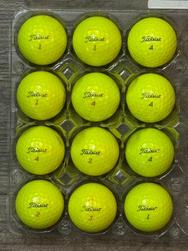 12 Titleist Pro V1x / AVX Yellow Golf Balls - Mostly 5A Mint Condition
